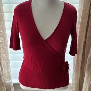 Kenneth Cole Rich Red Short Sleeve Top